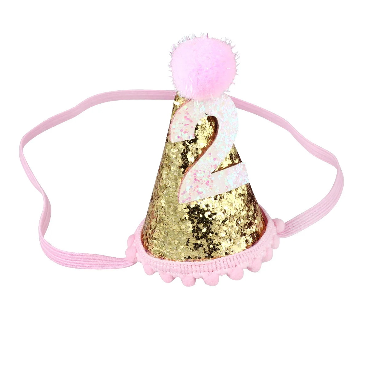 قبعة Abaodam اللامعة لعيد الميلاد للأطفال البنات والأولاد مع سلسلة مرنة