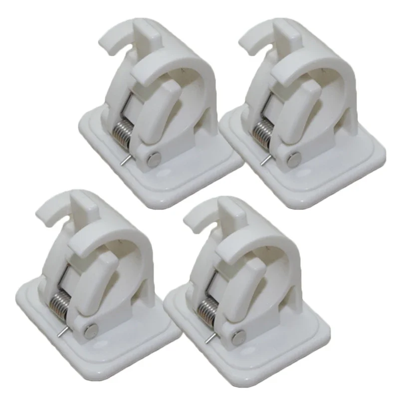 2/4 Pcs Rails Rod Bracket Support Plastic Stick Hanger Clamp Window Frame Curtain Rods Bracket Hangers for Home Decoration