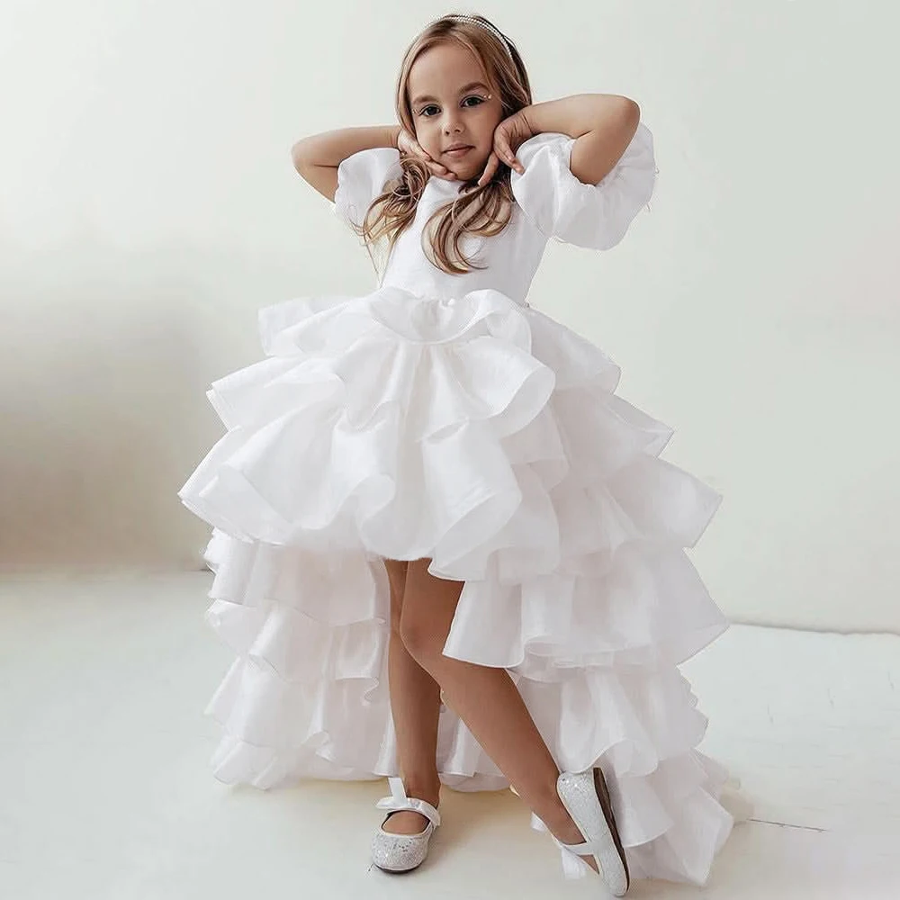 

Elegant Baptismal Party Baby Girls Dress Toddler 1st Birthday Princess White Dresses Girl Wedding Bridesmaids Prom Kids Clothing