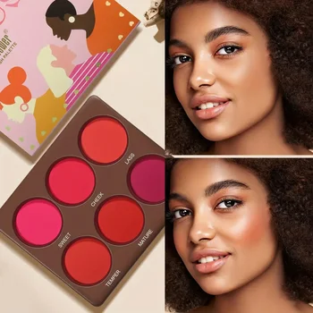 6 Colors Waterproof Matte Blush Palette, Buildable Long-Lasting Coverage, Natural Finish…