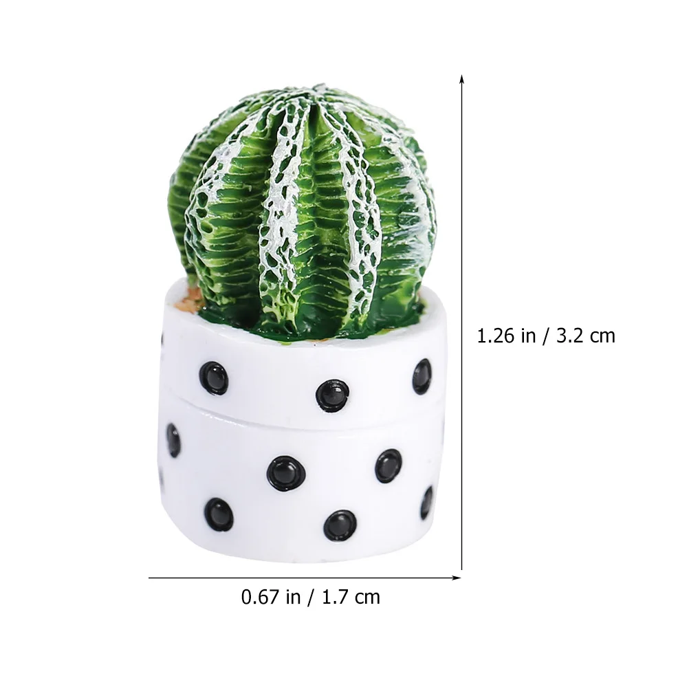 

8 Pcs Artificial Cactus Miniature Potted Plants Figurines Resin Material Home Office Decoration Tiny Plant Pots Simulated