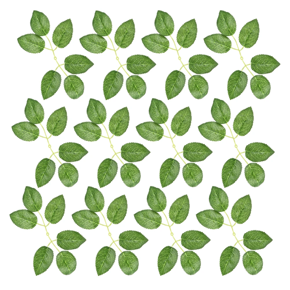 

40Pcs Artificial Rose Leaves Silk Greenery Faux Realistic Look DIY Wedding Cakes Floral Arrangements Party Decor