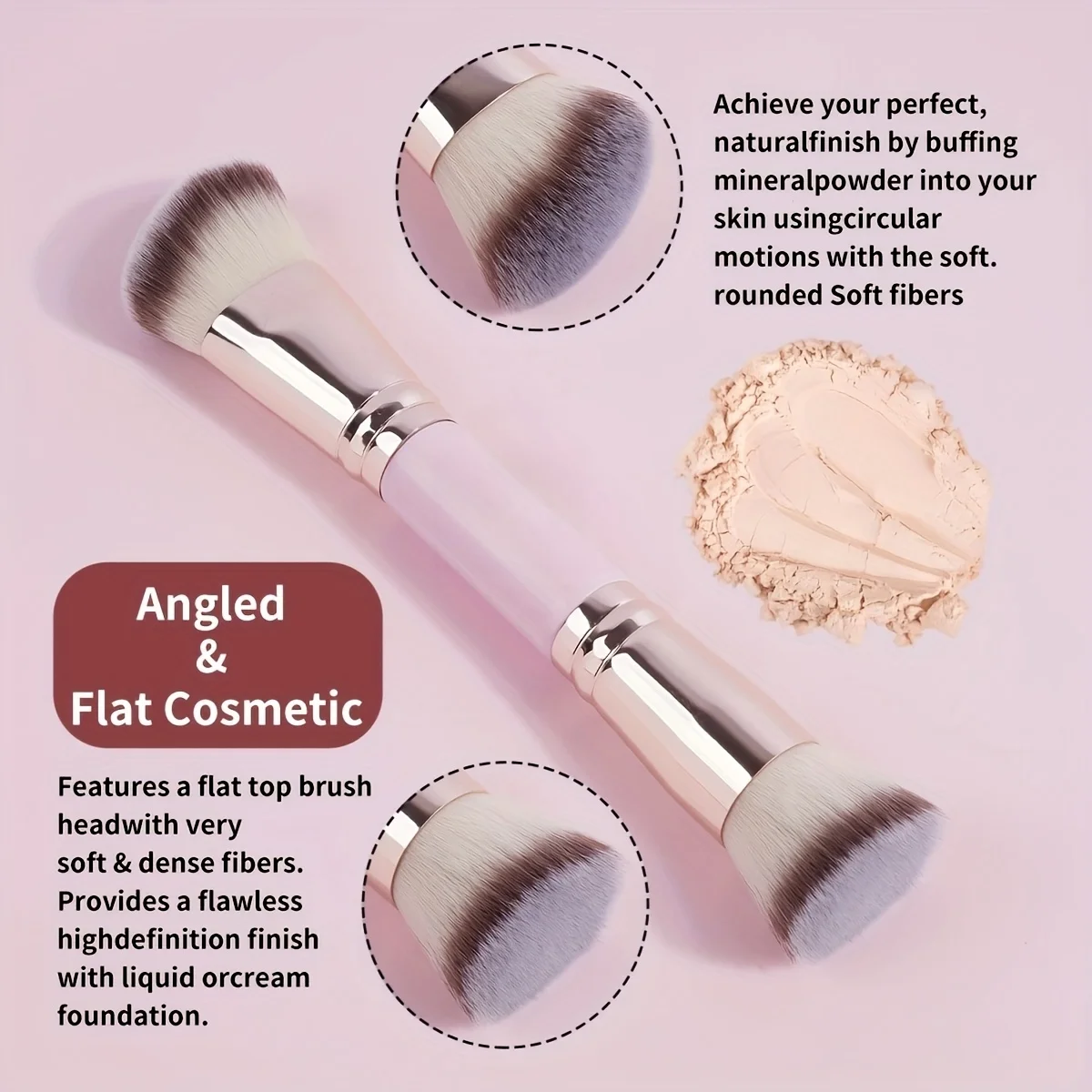 4 PCS Double-Ended Makeup Brush Set Soft Bristles Non-Irritating Cruelty-Free Vegan