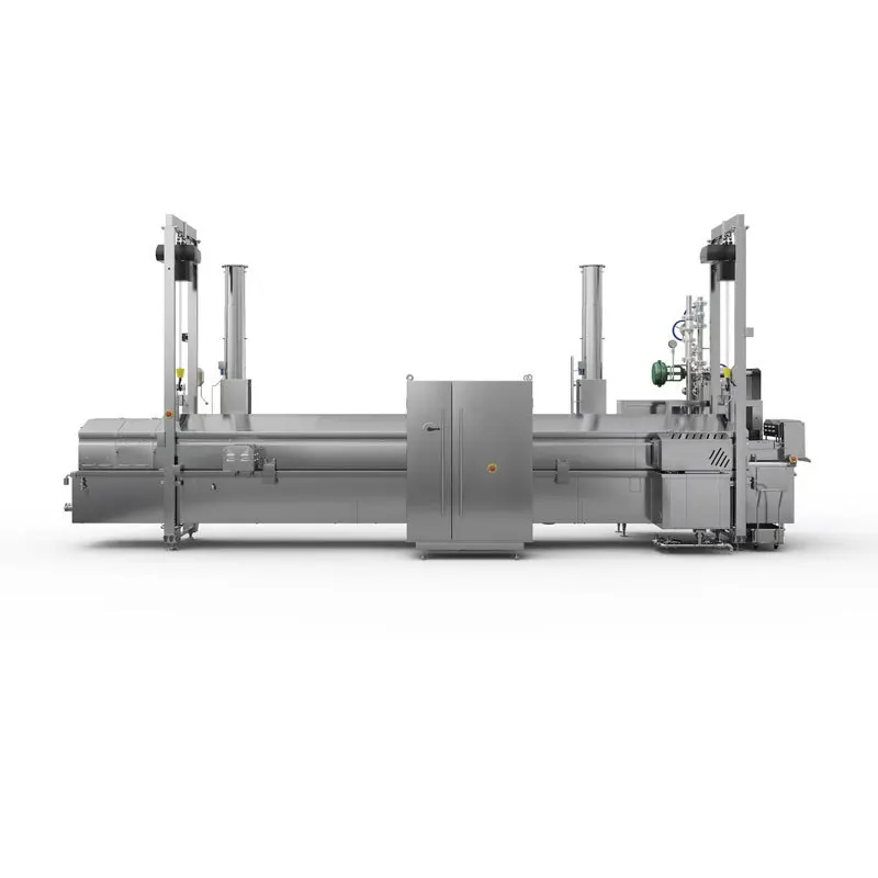 Línea de fritura de tofu con aceite, máquina automática para freír tofu de pescado, línea de producción automática