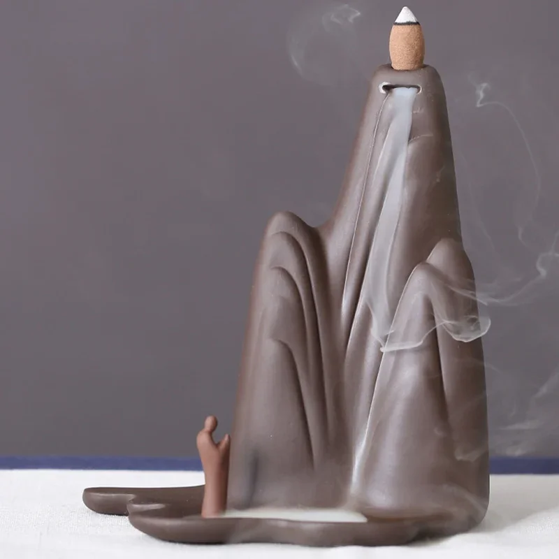 Smoke Theater Backflow Burner XXL Observation Tower Zisha Clay Tea Ceremony Showpiece Mountain Mist Effect Premium Gift