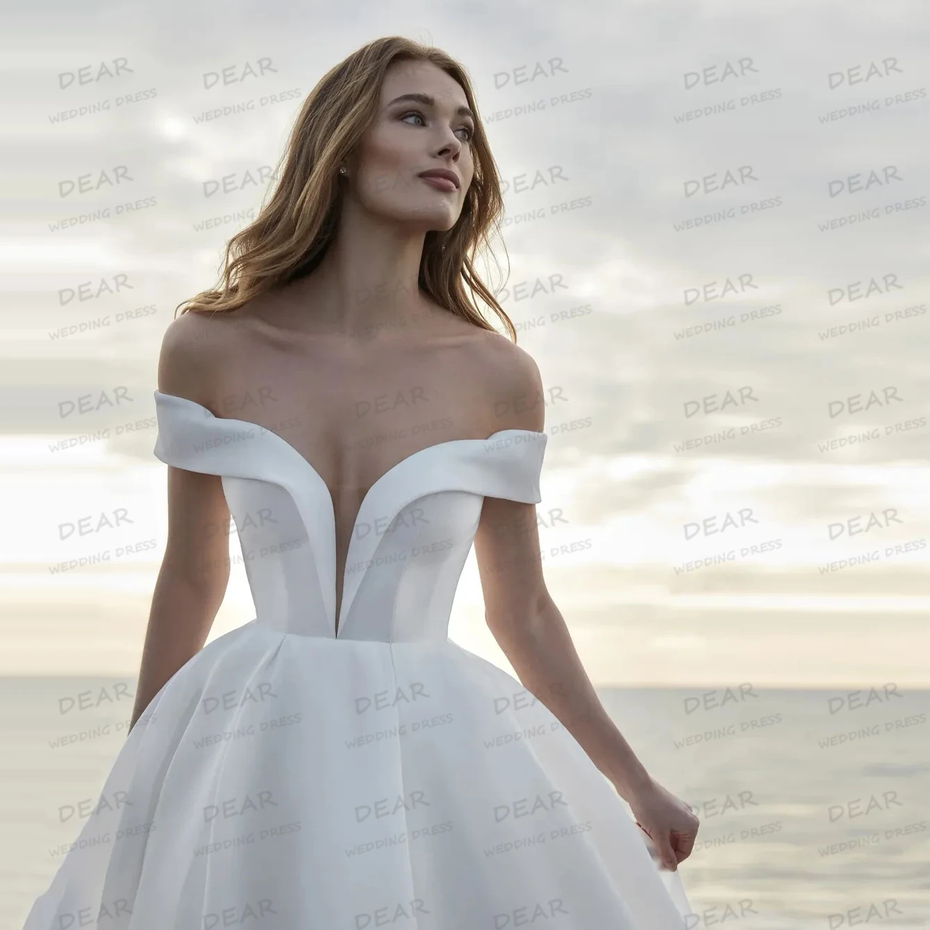 Einfache Satin-formale Brautkleider für Damen, A-Linie, ärmellos, schulterfrei, rückenfrei, Brautkleider 2022, Vestido De Novia, individuell gestaltet