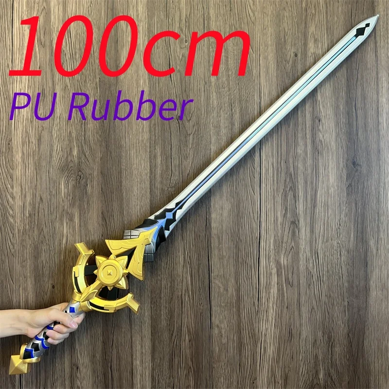 لعبة WW Genshin Impact Weapons Sword Albedo Cinnabar Spindle Sword Morax Beelzebul Musou Sword Safety PU المطاط هدايا الهالوين
