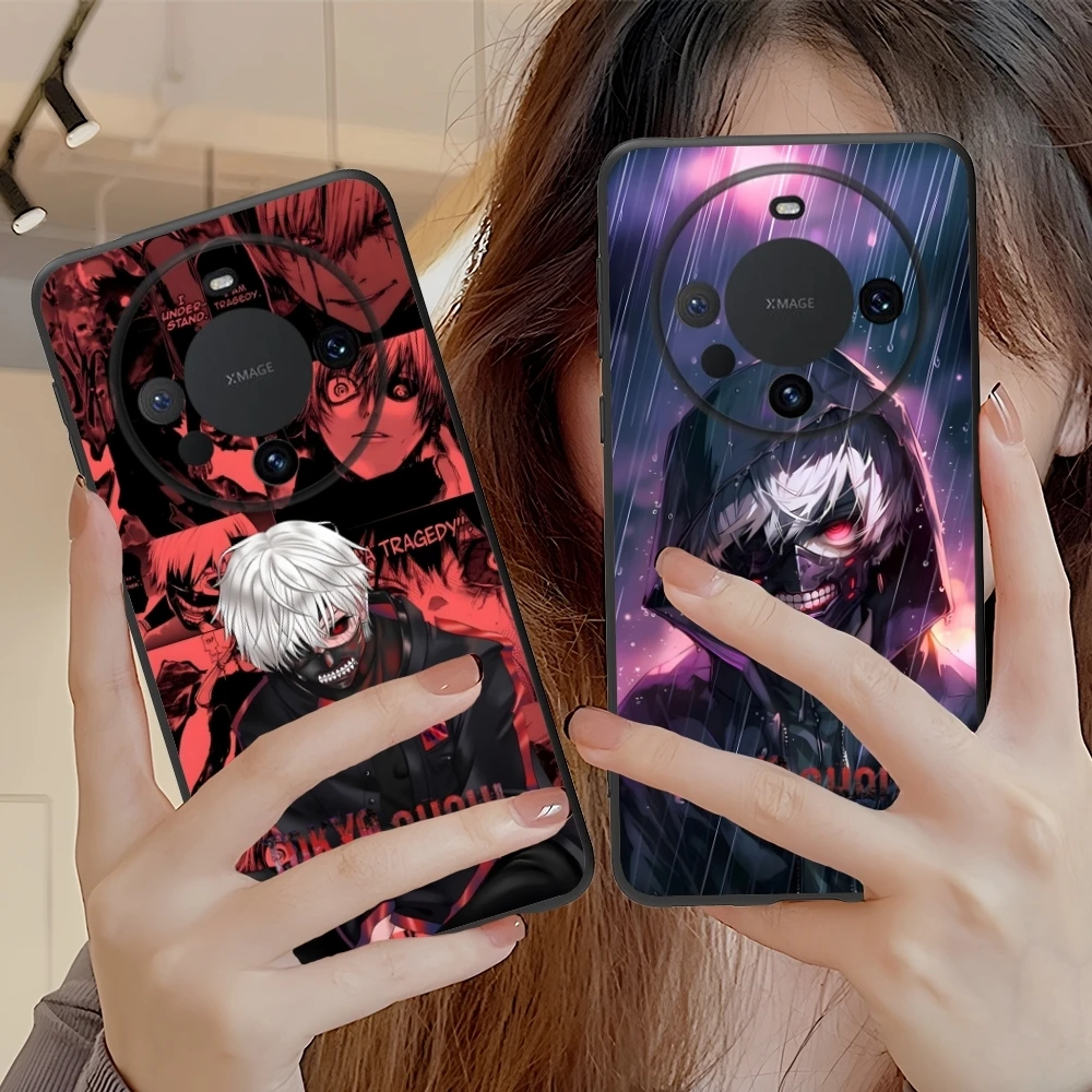 Tokyo Ghoul Kaneki Mobile Cell Phone Case for Huawei Mate 60 50 40 30 20 10 Pro Plus Lite E 5G Black Soft Phone Cover Shell