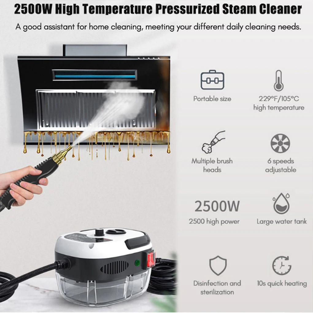 2500W Portable Handheld Steam Cleaner Steam Cleaner Red US Plug