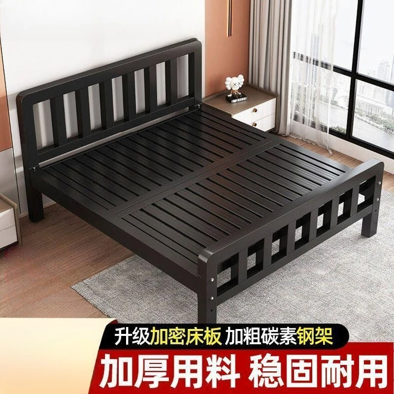 Iron frame bed, extra thick and thickened, assembled wrought iron bed, skeleton bedroom light luxury and simple