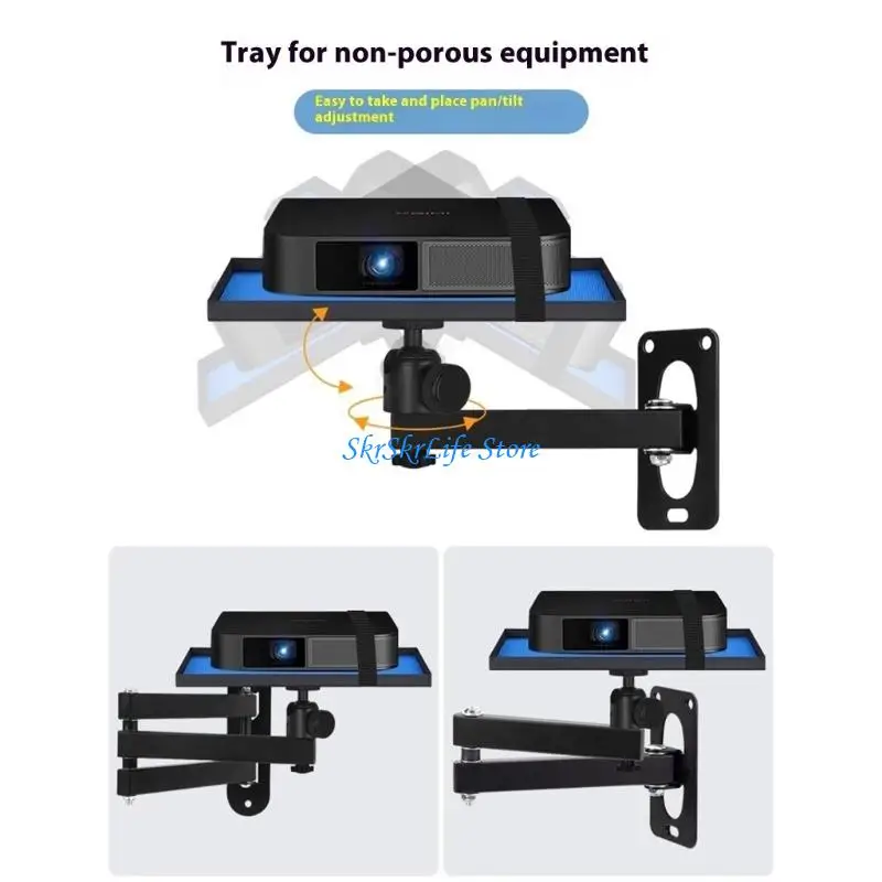 E65E Metal Projector Ceiling Bracket 90 360 Degree Rotation Design 1/4 Mounting Plate For Home Theater
