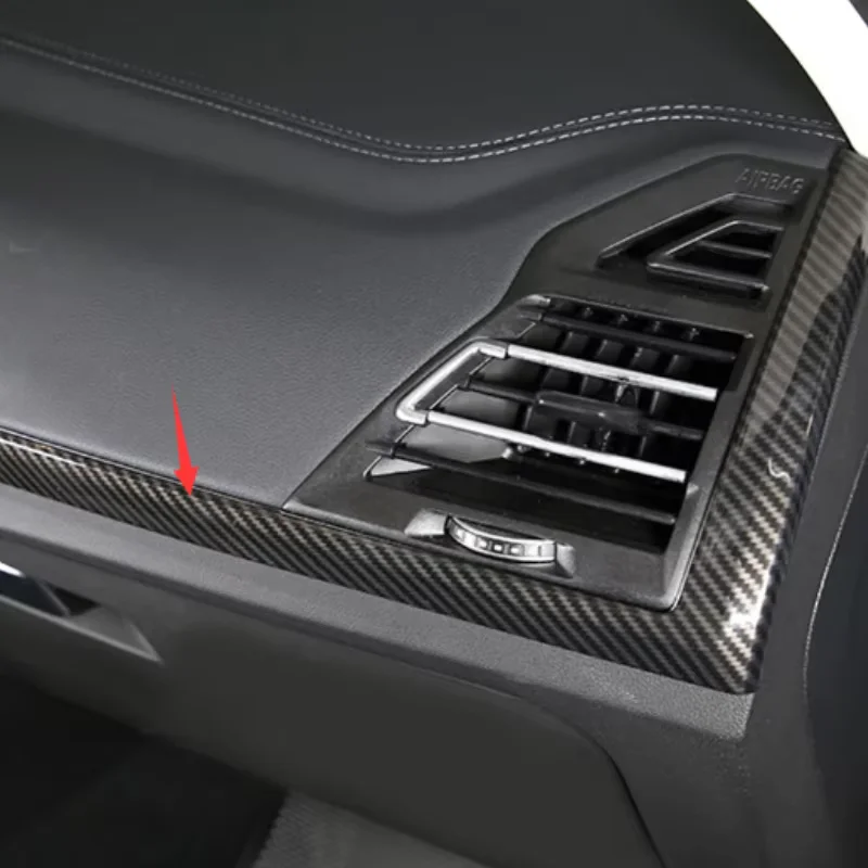 

For BMW X3 2022+ ABS Carbon /Peach Wood Auto Center Control Co-pilot Panel Trim Strip Cover Trim Interior Accessories