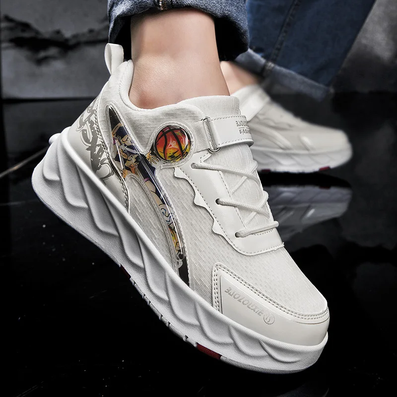 

Spring & Autumn 2025 Girls' Wheel Shoes: New Rotating Buckle Light-Up Sneakers, Older Kids' Roller Skates