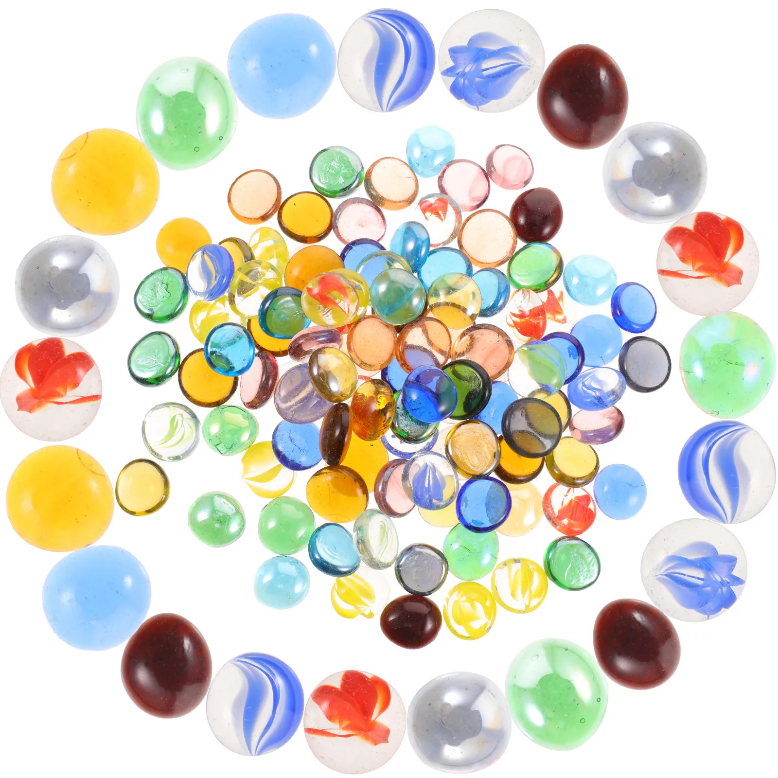 Home Decor Vase - 100Pcs Glass Gems Mini Mixed Color