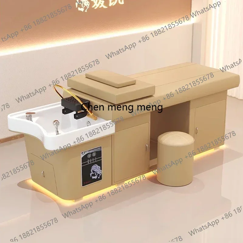 Q181 Electric Massage Shampoo Chairs Water Cycle Fumigation Smart LED Lighting Hair Salon Shampoo Chairs Salon Furniture Silla