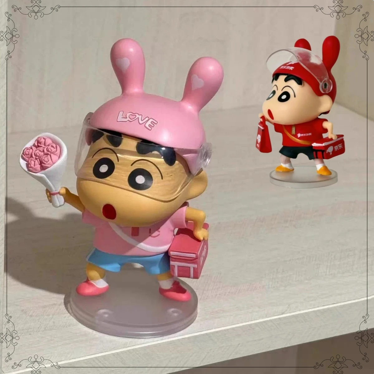 

Crayon Shin-chan Anime Delivery Boy Shin-chan Valentine's Day 520 Gift Trendy Figures Model Desktop Decorations for Girls