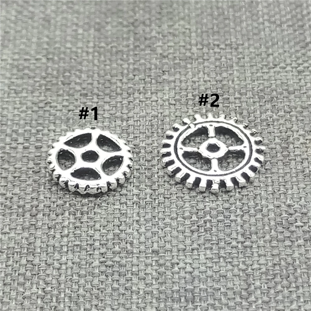 8 Sterling Silver Flat Gear Spacer Beads 925 Silver Steampunk Cogwheel Loose Beads 7mm 9mm