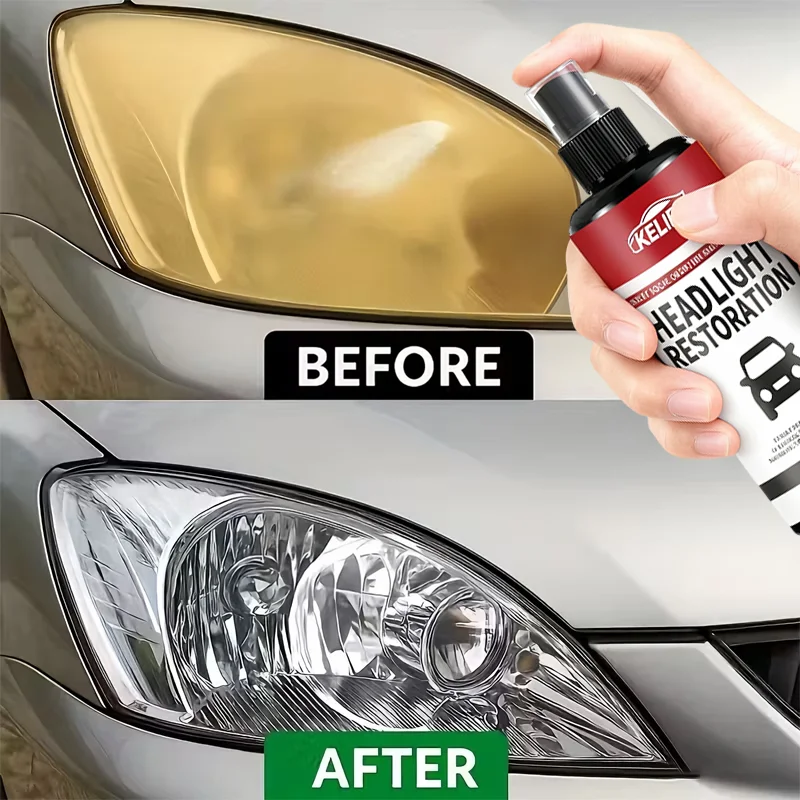 طقم رش ترميم المصابيح الأمامية من السيراميك - يزيل الإصفرار والأكسدة على الفور، وطلاء لامع يدوم طويلاً، ورأس سيارة خالي من الشمع #3