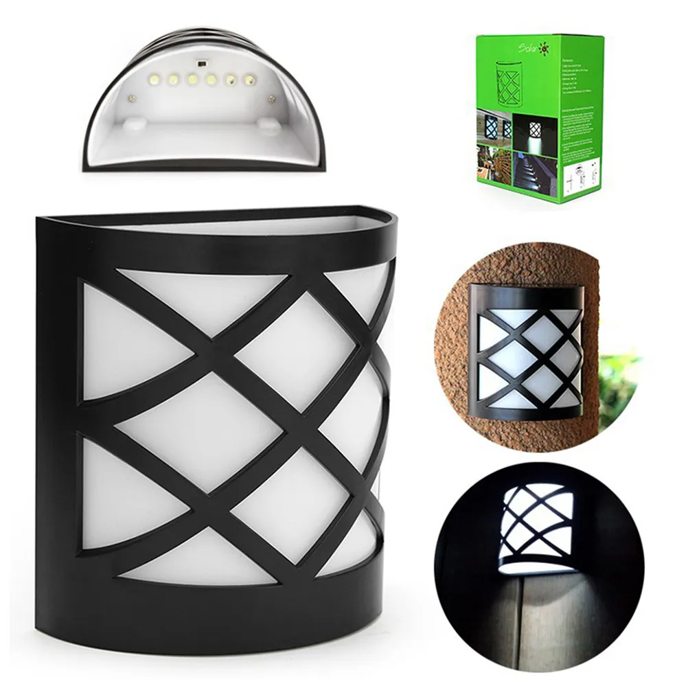 

2 шт. солнечных уличных настенных светильников, водонепроницаемые светодиодные лампы для сада, забора, крыльца, двора, солнечные сверхъяркие настенные светильники для улицы