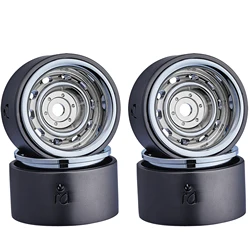 DJ 1.0 Bead Lock Retro Deep Dish Metal Wheels Positive Offset 2.5mm Wheels for TRX4M SCX24 Gladiator Bronco C10 Deadbolt