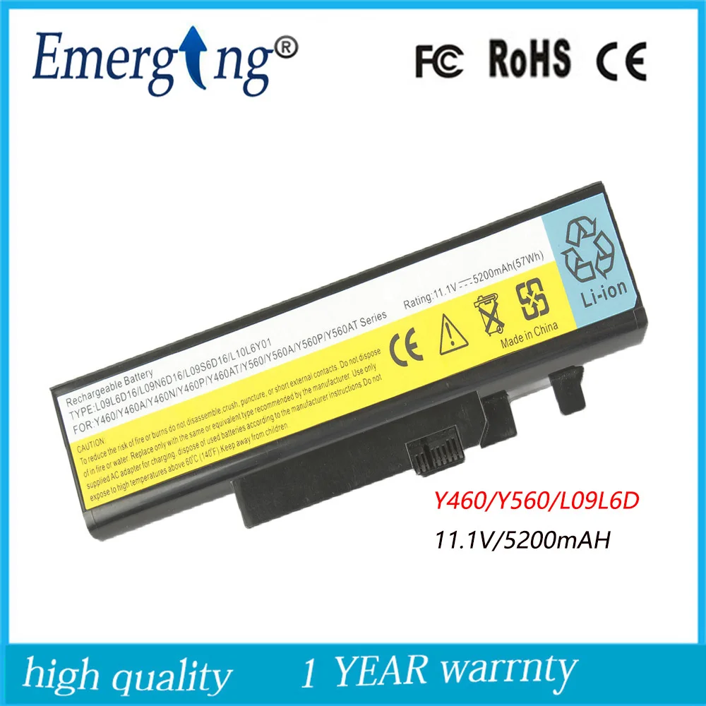 بطارية جديدة للحاسوب المحمول بتصميم ياباني 11.1 فولت 5200 مللي أمبير في الساعة لينوفو Y550 Y460 Y460A Y560 L09N6D16