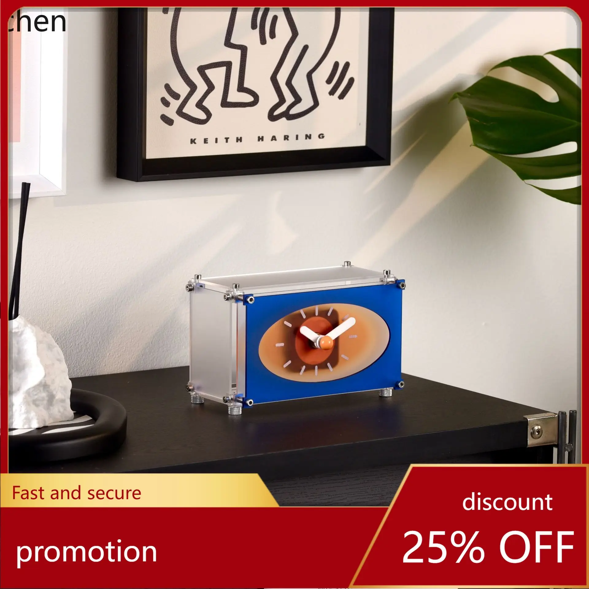 

ZML small table clock, silent bedside desktop clock, decorative timepiece for the living room, creative table clock