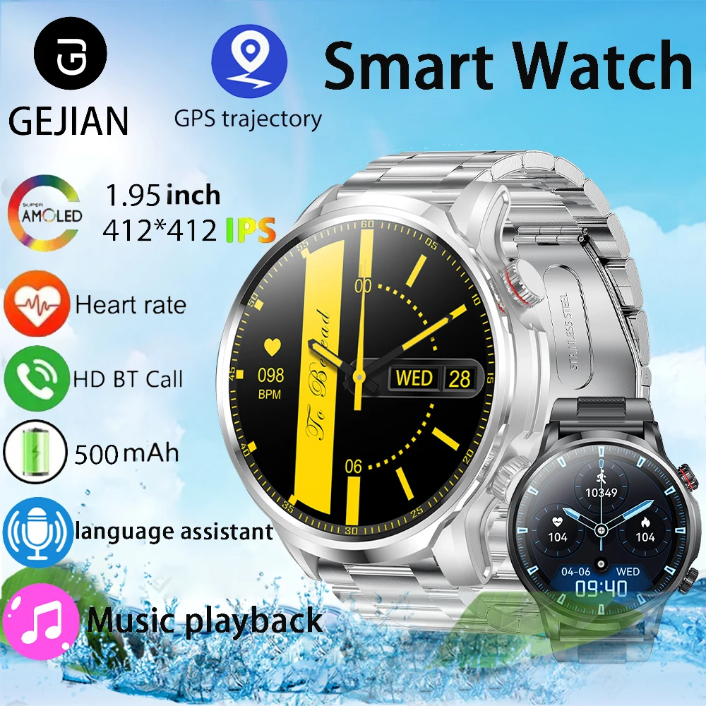 

GEJIAN 2025 новые мужские умные часы с мониторингом сердечного ритма GPS спортивные траектории Bluetooth вызов водонепроницаемые женские умные часы для фитнеса