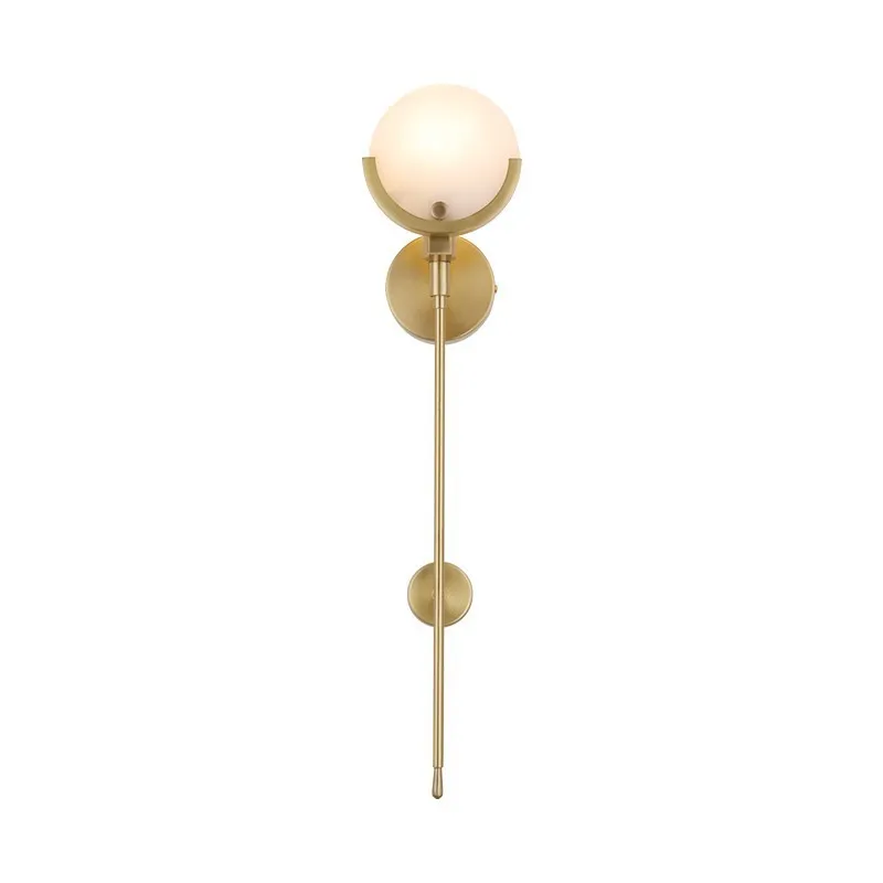 

Marble all-copper brass wall lamp creative personality bedroom bedside American simple aisle small wall lamp