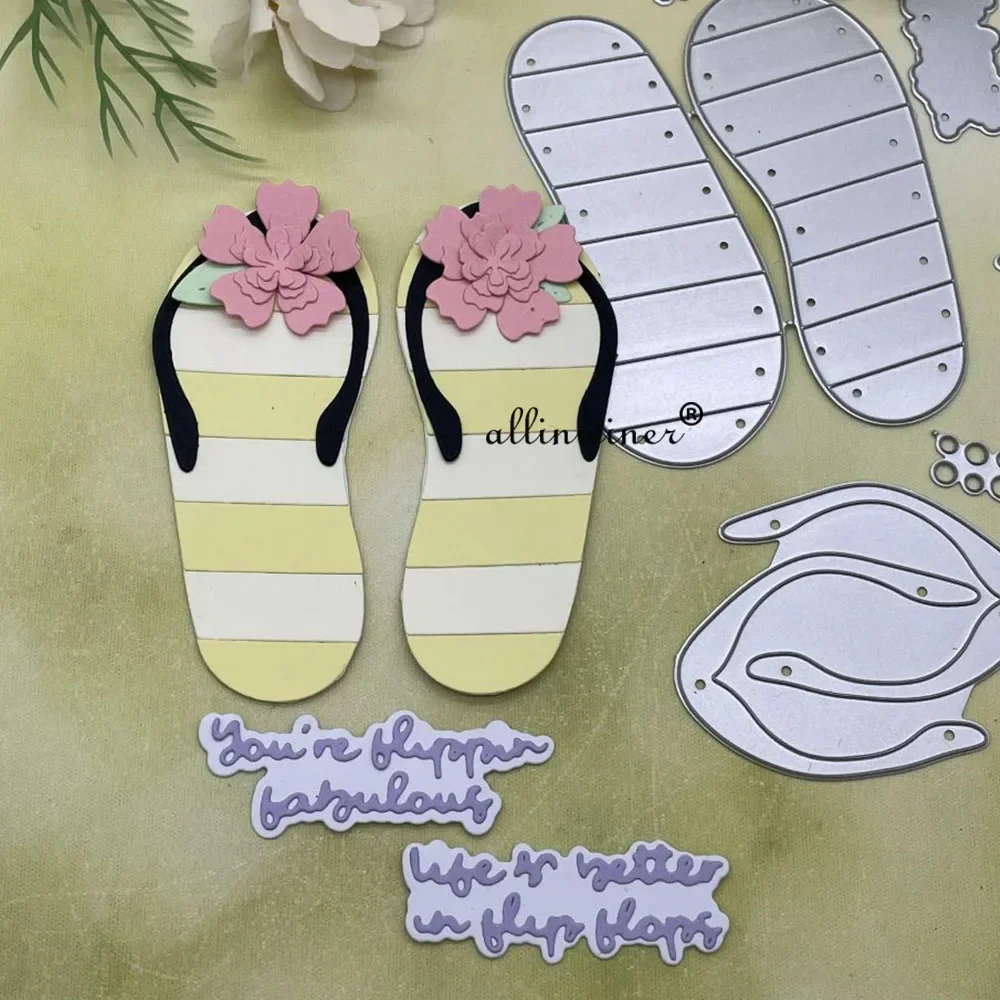 Flower letter slippers Metal Cutting Dies Stencils For DIY Scrapbooking Decorative Embossing Handcraft Die Cutting Template