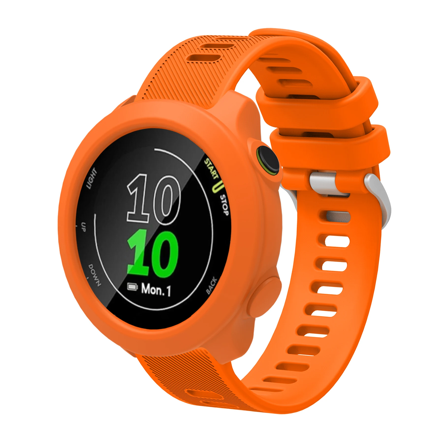 حزام سيليكون + حافظة واقية لساعة Garmin Forerunner 158 البديلة/الواقي