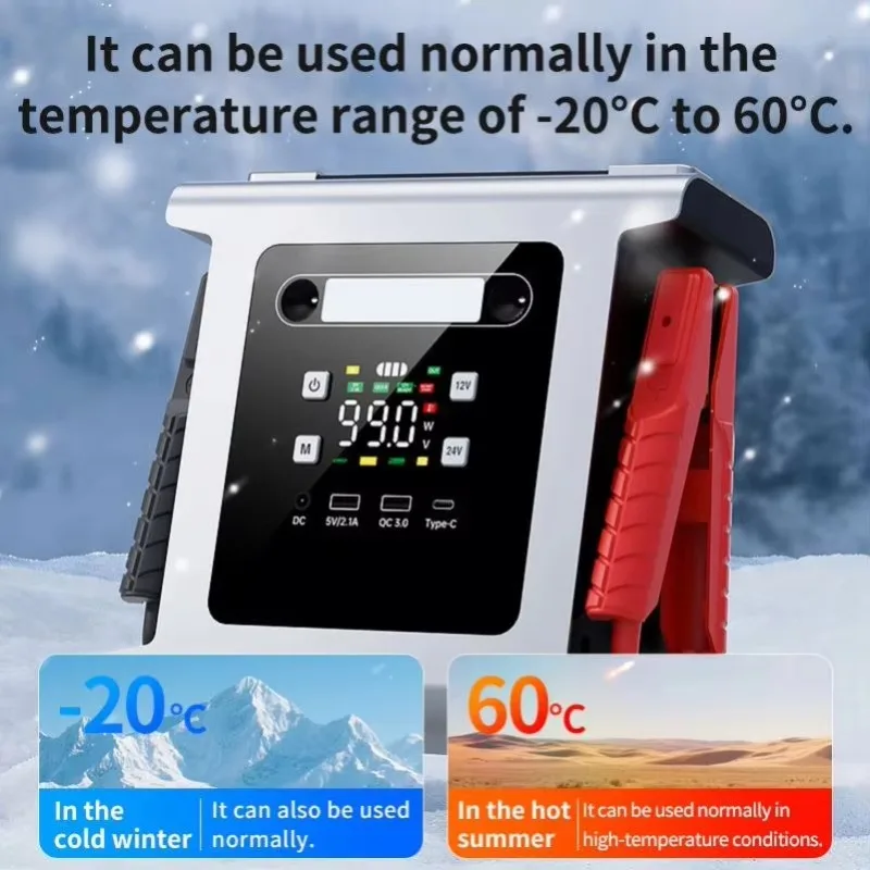 Heavy Duty 12/24V Jump Starter with PD65W Peak Current 12428A/9320A Battery Booster Pack for Trucks Car Jump Starter 12/24v