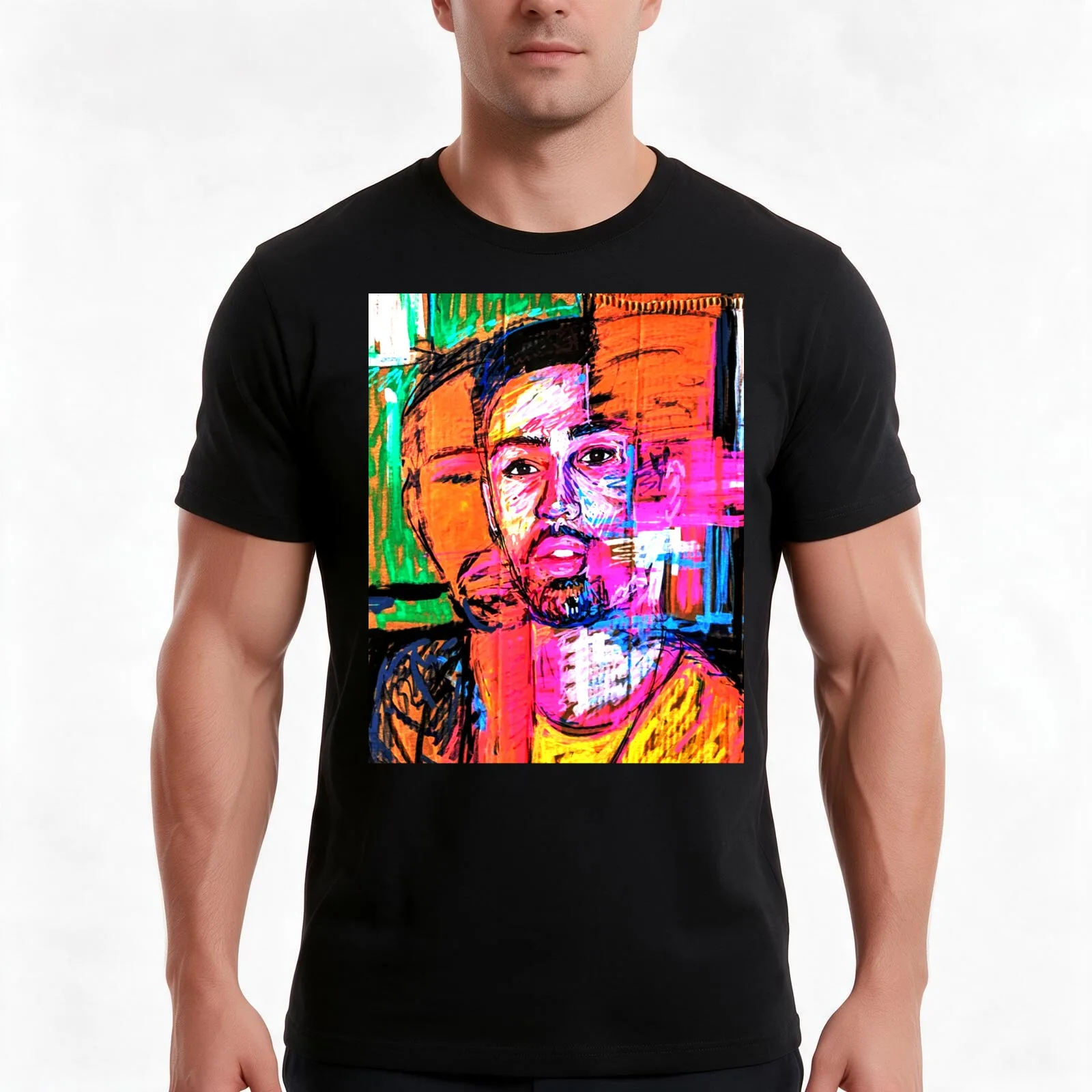 MAX Portrait Painting by @Art.By.JRL on IG T-Shirt, Summer Casual Cotton Tee, Oversized Streetwear Tops, Vintage Graphic Print