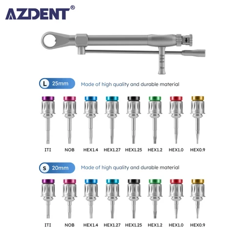 AZDENT-llave de destornillador de torsión para implante Dental, Kit protoético Universal, materiales para dentista, 1 ud.