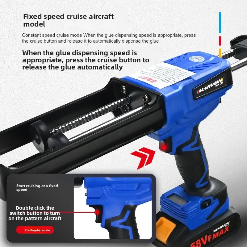 110V/220V Electric Caulking Gun Dual Tube Auto Sealant Applicator Construction Tool QCB