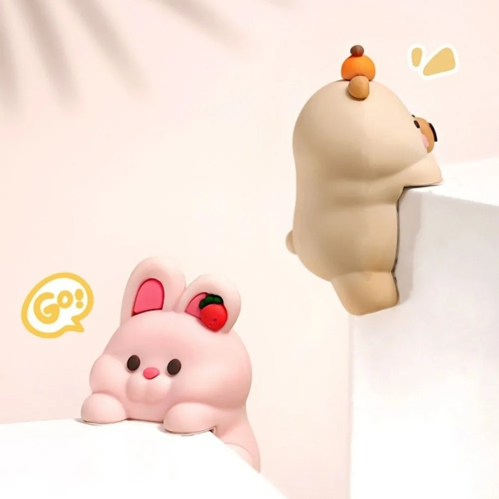

2pcs Silicone Desk Corner Protectors Cartoon Animals Anti-collision Furniture Edge Cover Soft Easy to Install Table Corner Cover