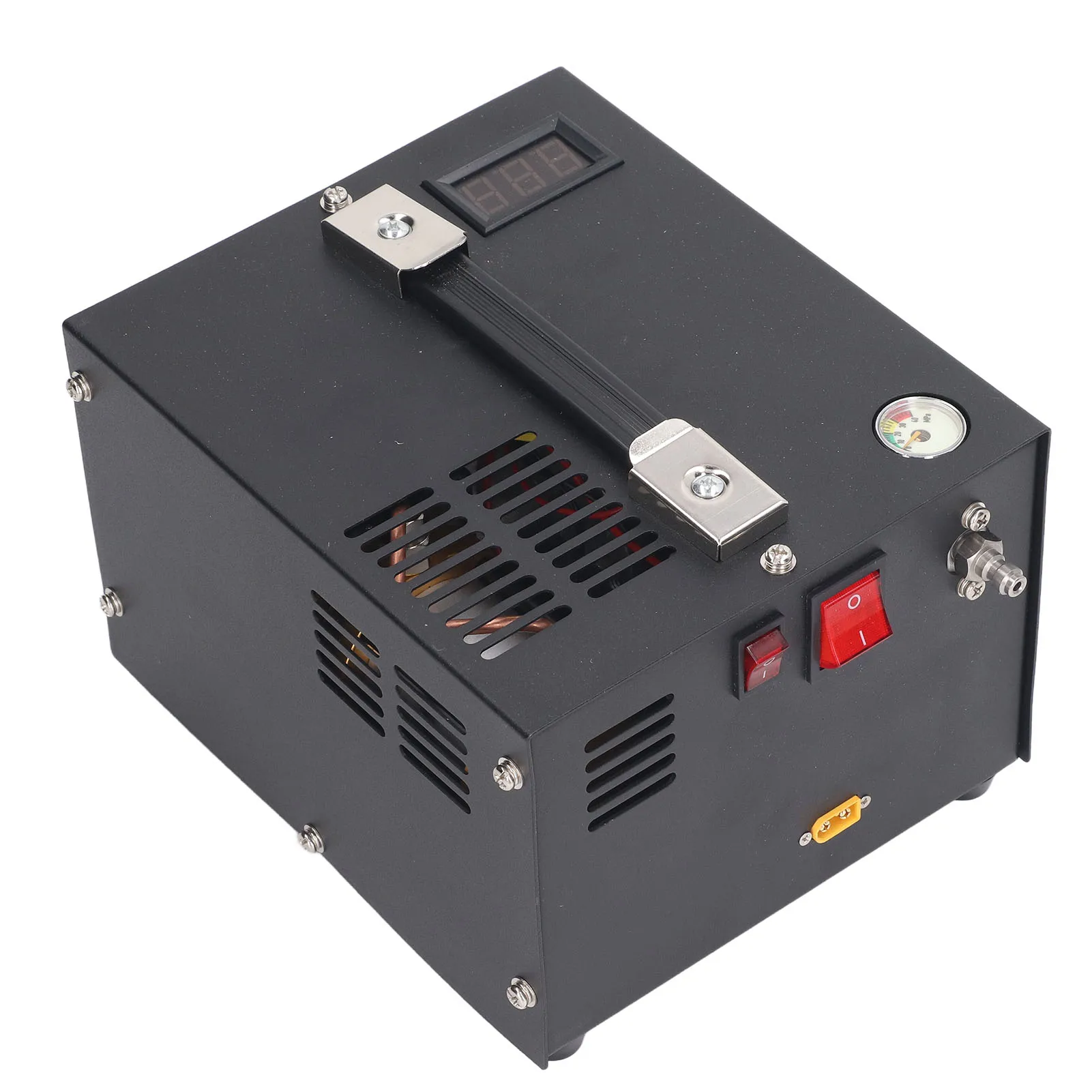 4500Psi PCP Air Compressor 12V Safe 30mpa Reusable Real Time Temperature Display PCP Air Compressor with Fan Cooling for Gun