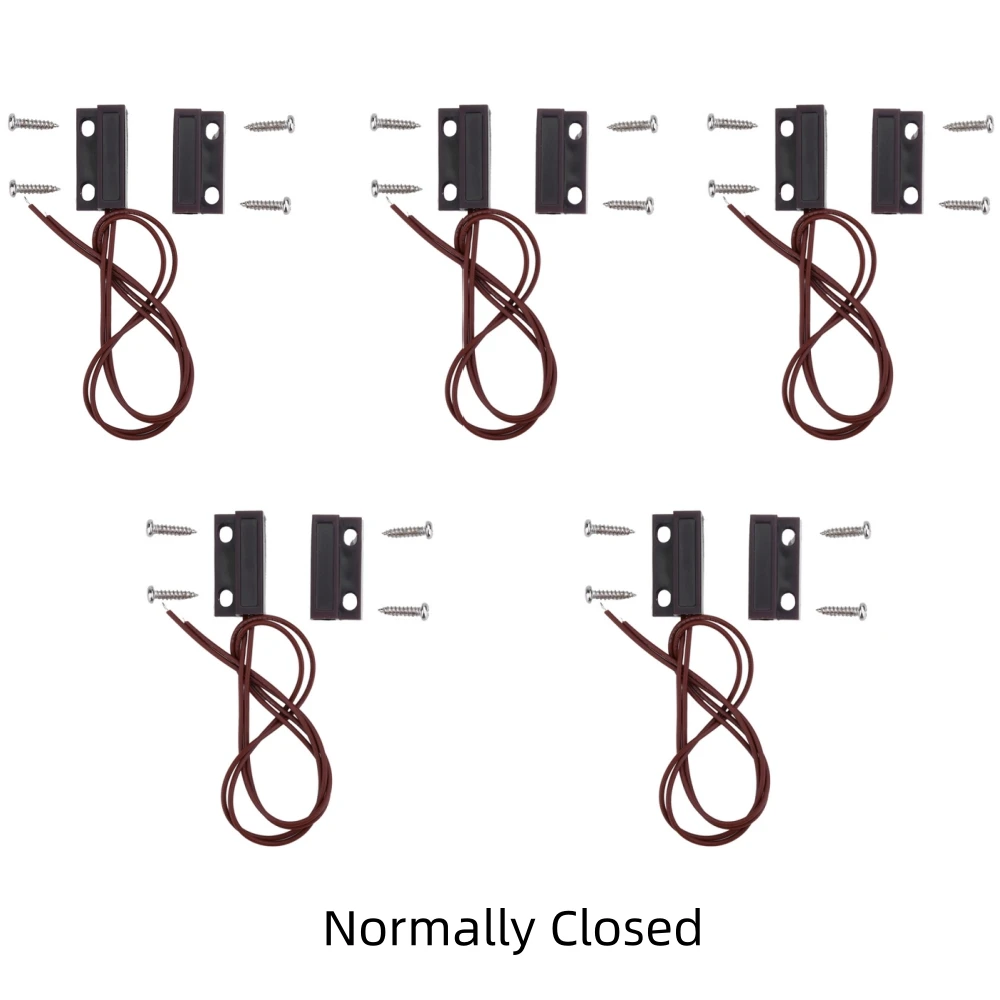 5Pcs/1Pcs Magnetic Reed Switch MC-38 N/C N/O Wired Window Door Contact Sensor Detector for Home Security Burglar Alarm Systems