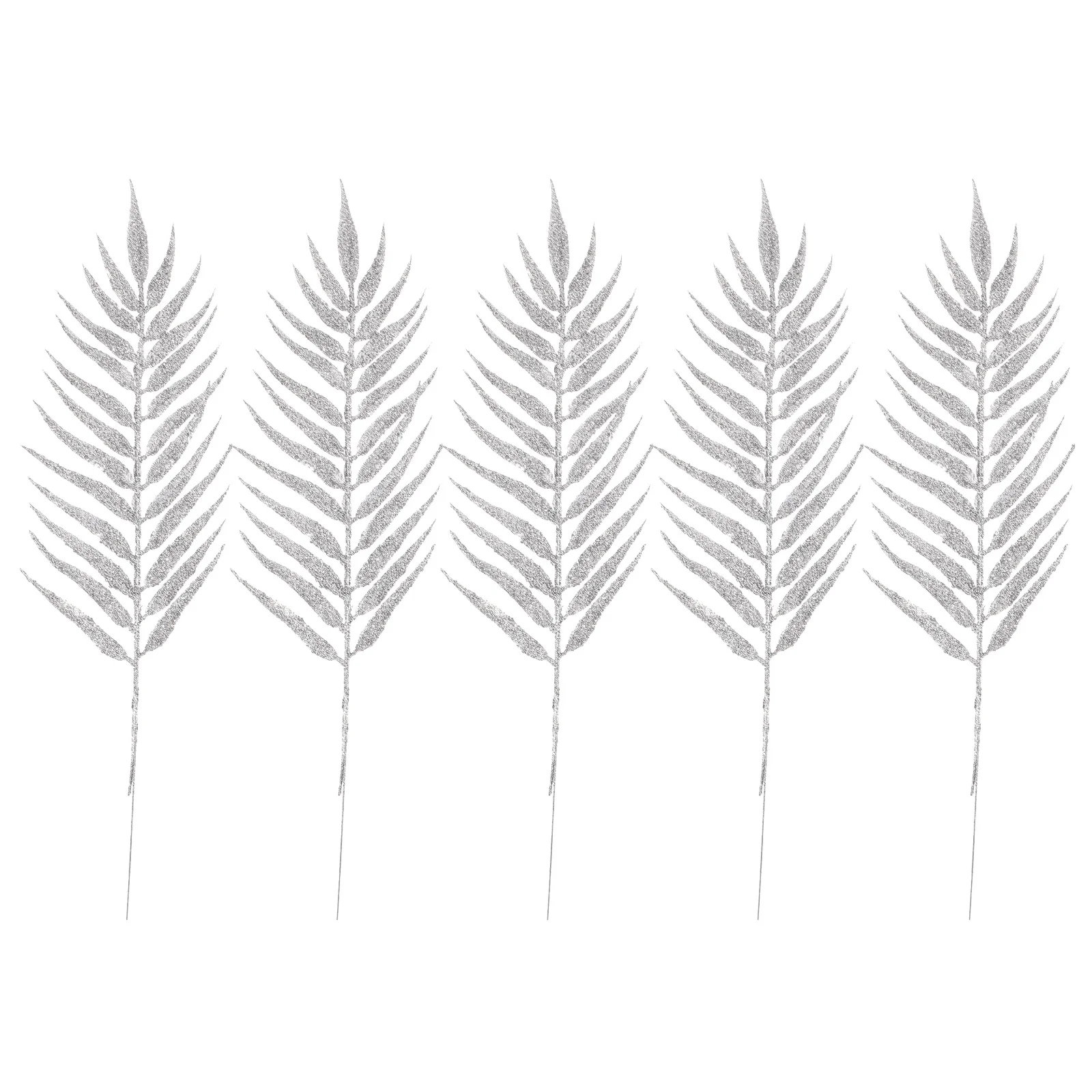 

5Pcs Christmas Glitter Leaves Ornamental Artificial Leaves for Tree Decoration Festive Party Home Office Holiday Season Decor