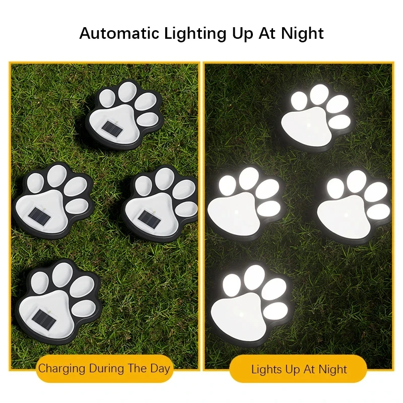 Outdoor LED Solar Light Waterproof Dog Cat Animal Paw Print Light Path Lawn Lamp for Garden Patio Lawn Summer Camping Home Decor image 2