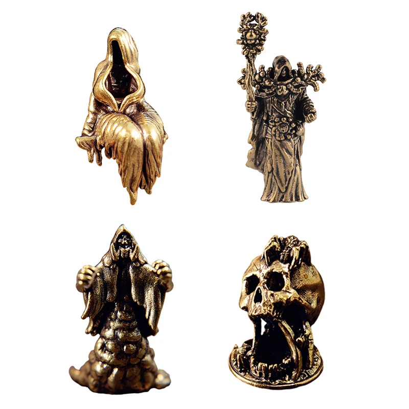 خمر النحاس شبح آلهة تمثال الهيكل العظمي ماج تمثال منضدية زخرفة مصغرة هالوين ديكور المنزل الحرف هدية #3