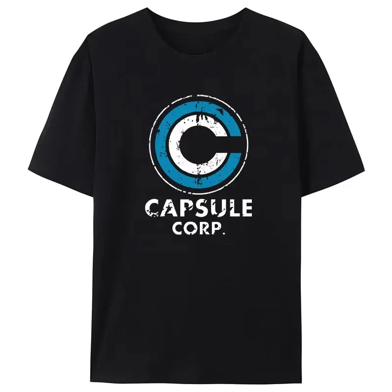 

Fashion Men T Shirt Funny Capsule Corp Print Short Sleeve Summer Clothing Trendy Breathable Tops Women Men 100%Cotton Casual Tee