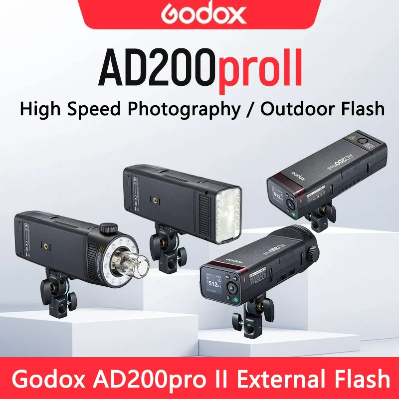 

Godox AD200PRO II Карманная вспышка для камеры TTL Встроенный литий-ионный аккумулятор 2,4G Беспроводная система X Стробоскоп для камеры Sony Fuji