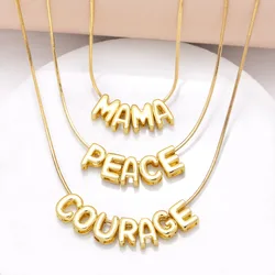 DIY Name Necklace for Women Copper Gold Plated 26 Letters Necklaces Initial Jewelry Friends Gifts nkev10