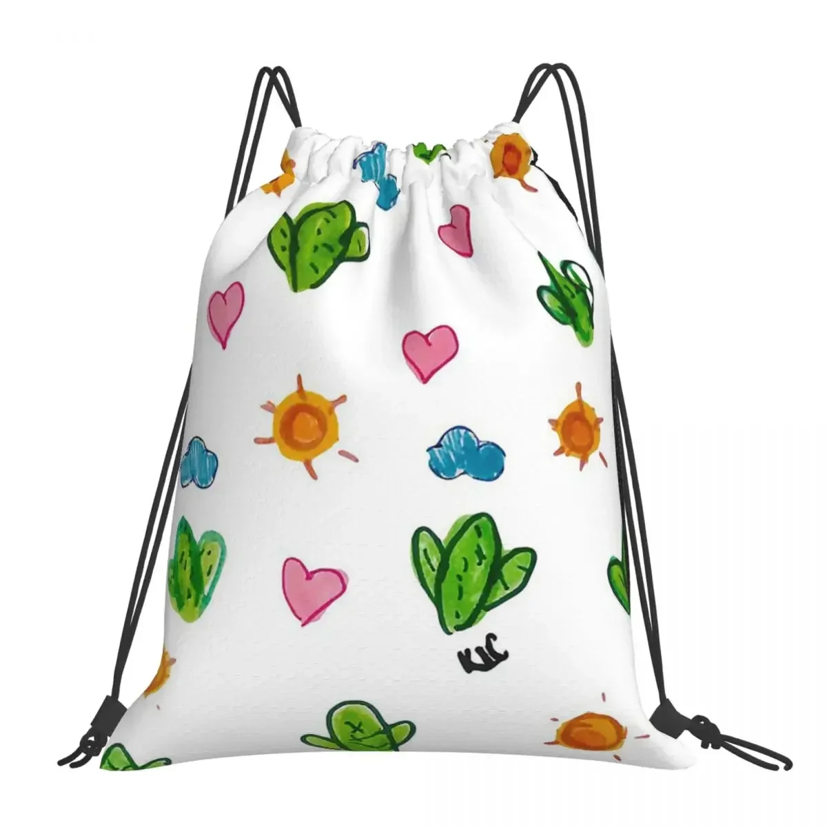 

Cactus Pattern Backpacks Multi-function Portable Drawstring Bags Drawstring Bundle Pocket Sports Bag BookBag For Travel Students