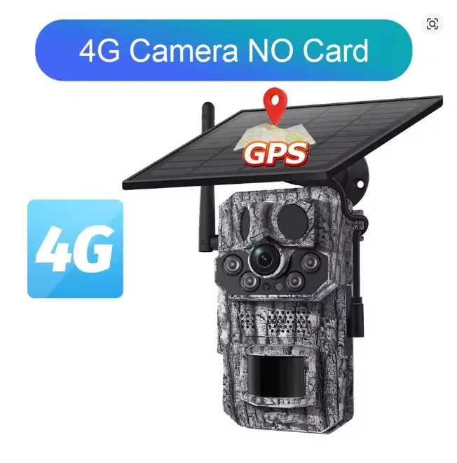 

4G 2K 3 МП AI-камера с PIR-датчиком движения, ночным видением, IP66, для охоты и наблюдения за дикой природой, на солнечной батарее, для леса