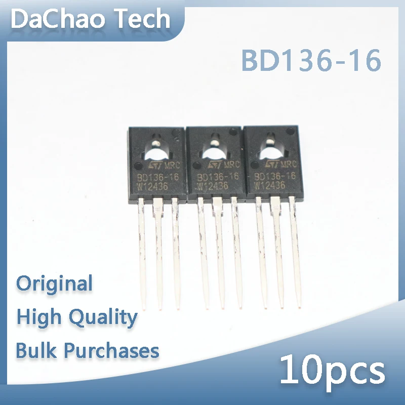 10pcs BD136-16 45V 1.5A 1.25W TO-126 ST Triode Original New