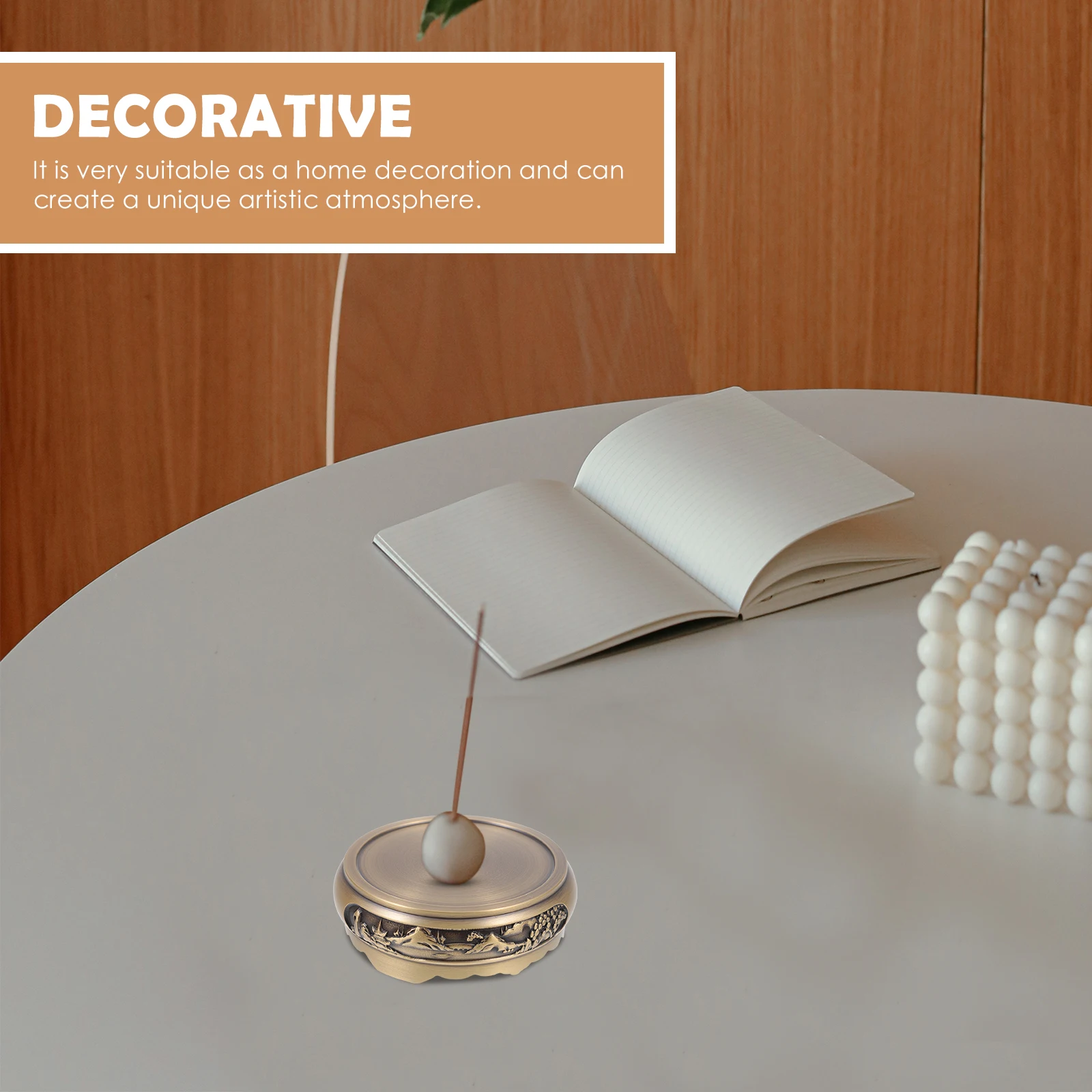 

1Pcs Pure Copper Incense Burner Base Long-Lasting Decorative Censer Holder Home Sauna Yoga Room Aroma Decoration