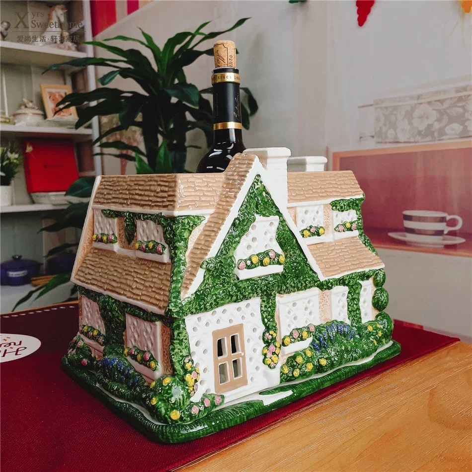 Ceramic Decoration House Shape Decoration Christmas Tree Platter Storage Organizer Jar Bow Plate Home Decoration Accessories