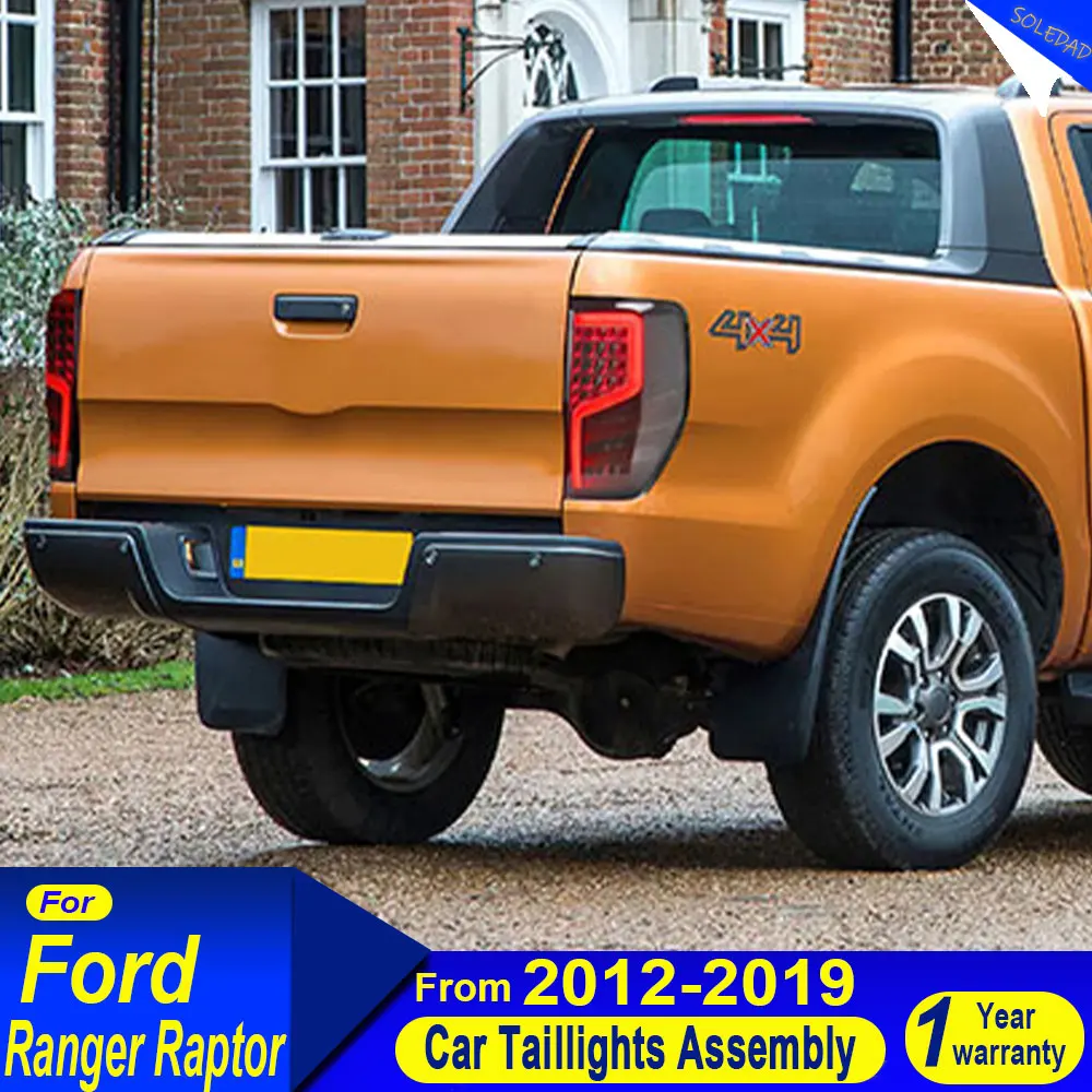 زوج سيارة أضواء خلفية لفورد رينجر رابتور T6 الضوء الخلفي 2012 2013 2014 2015 2016 2017 2018 2019 كامل LED مجموعة مصابيح خلفية #2