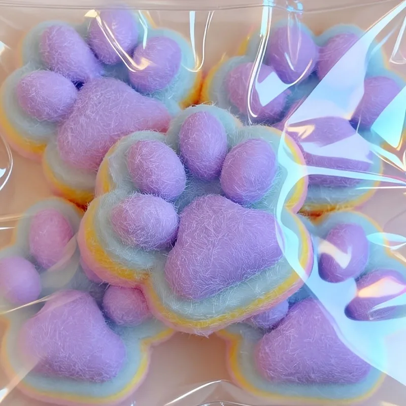 HefengCL Rainbow Cat Paw TPR Squishy ASMR Fidget Toy Stress Relief Sensory Squeeze Kids Classroom Party Gift